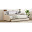 Lit plateforme simple tapissier avec rangement et tiroirs, beige-1886485847