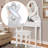 Vanity Table With LED Lighted Oval Mirror