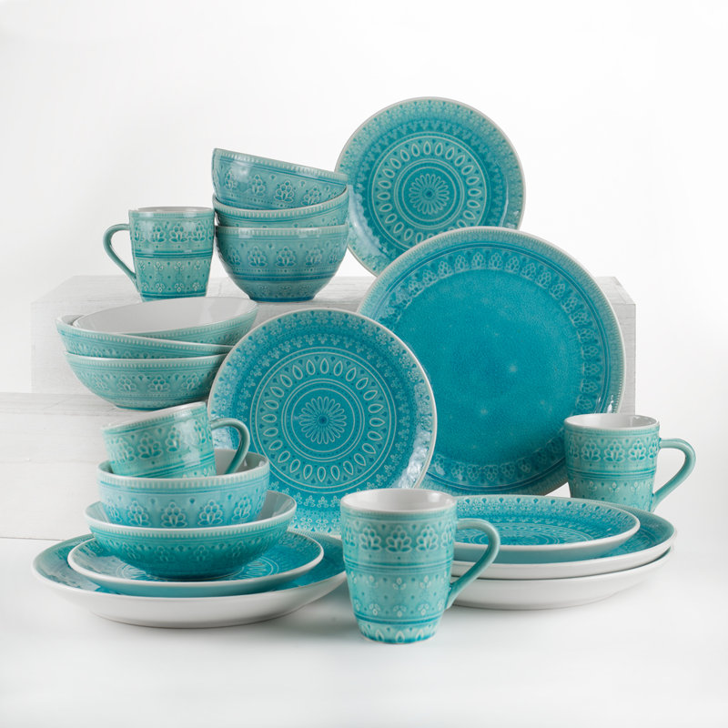 Fez 20 Piece Dinnerware Set, Turquoise