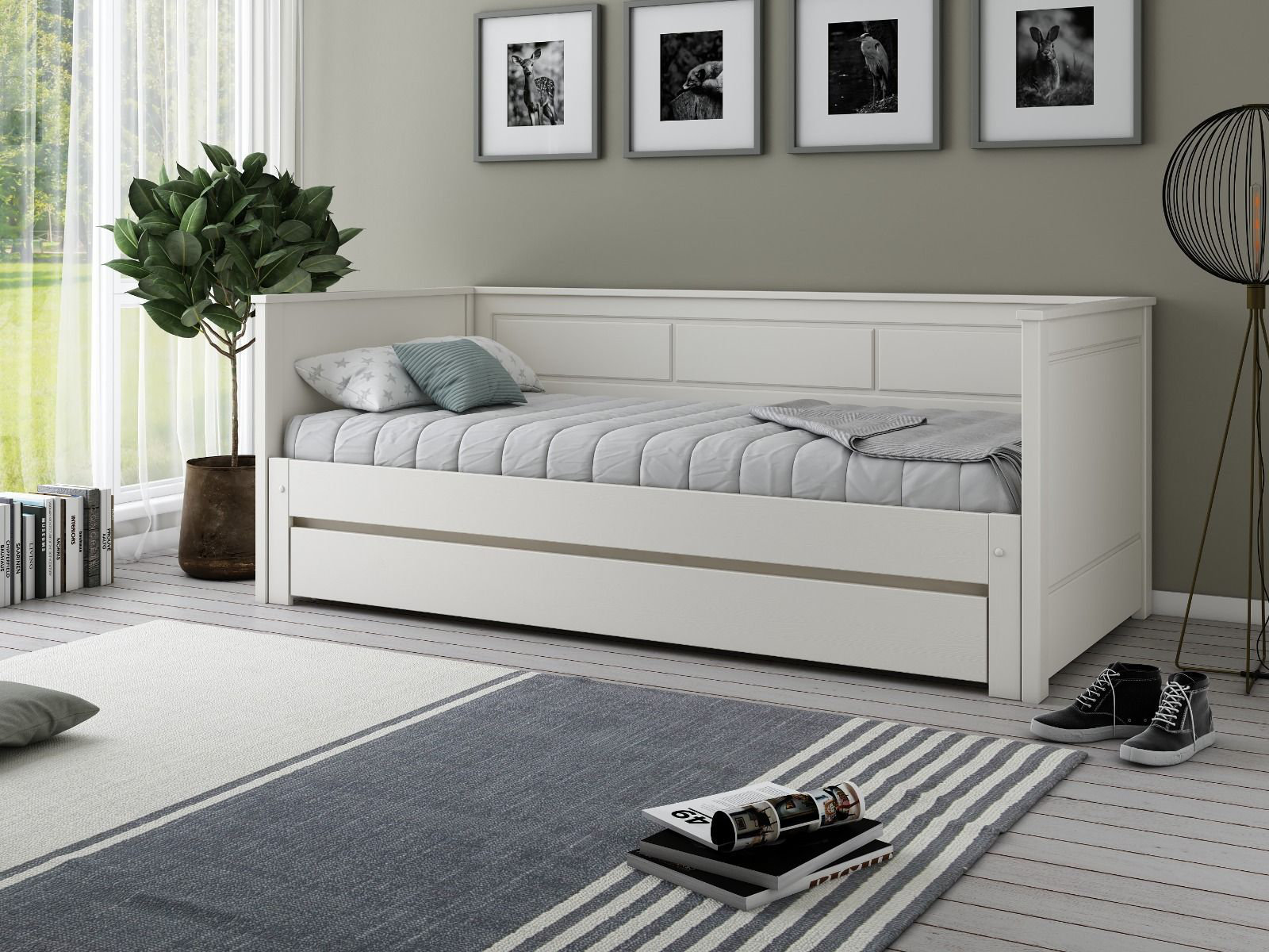 Wooden single day bed discount
