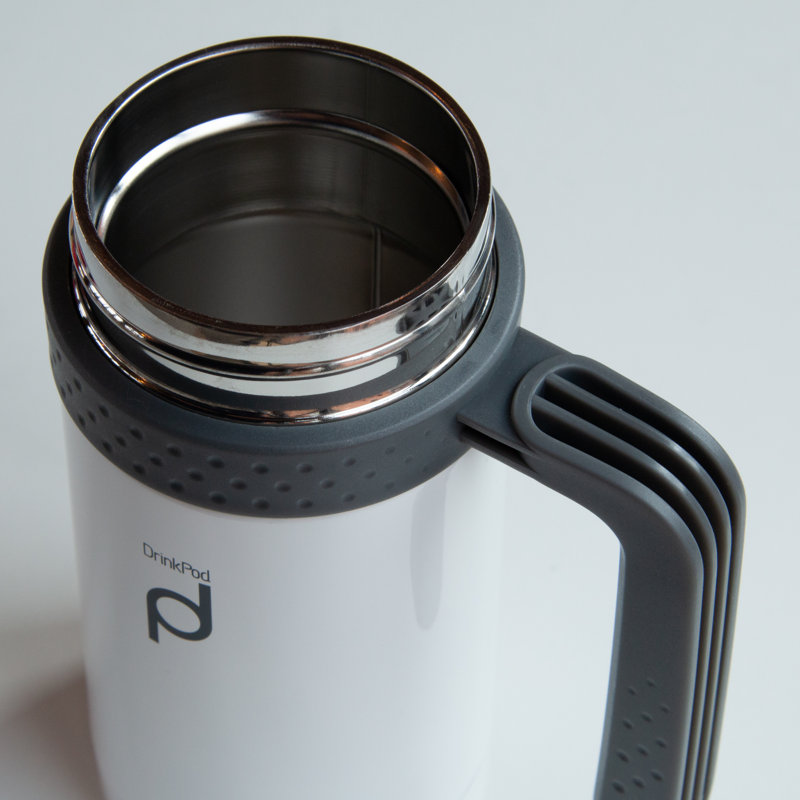 Grunwerg Drink Pod Stainless Steel Travel Mug, White