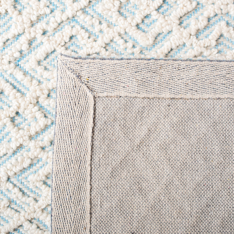 Tapis ivoire touffeté à la main à motif géométrique Heyde, Rectangle 9 pi x 12 pi