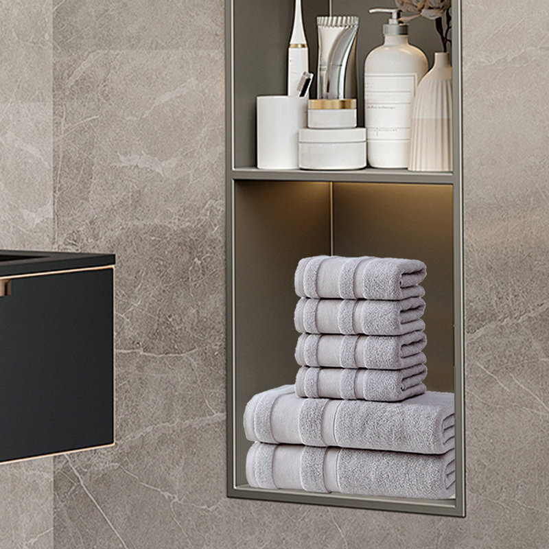 Ensemble de 6 serviettes de bain - Serviettes très absorbantes pour la salle de bain, 2 serviettes de bain, 4 serviettes à main