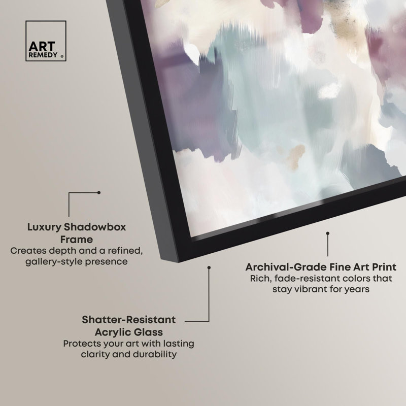 Golden Reflections I Shadowbox Print Blue Art par Art Remedy, H 25 po x l 31 po, Noir