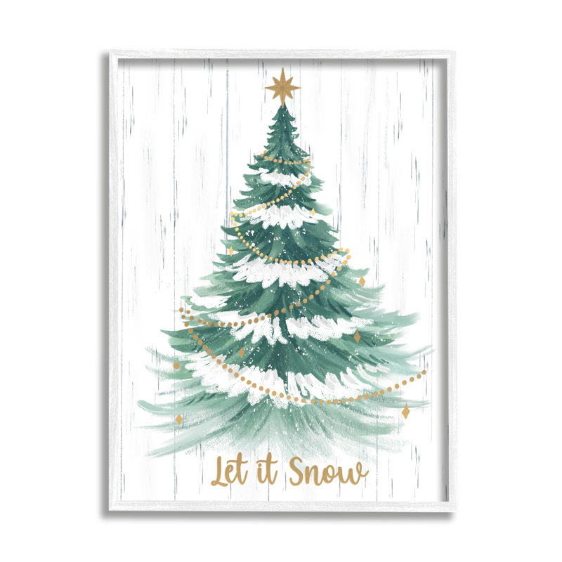 «Ba-857», impression encadrée «Let It Snow» par Sharon Lee, Giclée encadrée blanc bord de mer, H 14 po x l 11 po x P 1,5 po