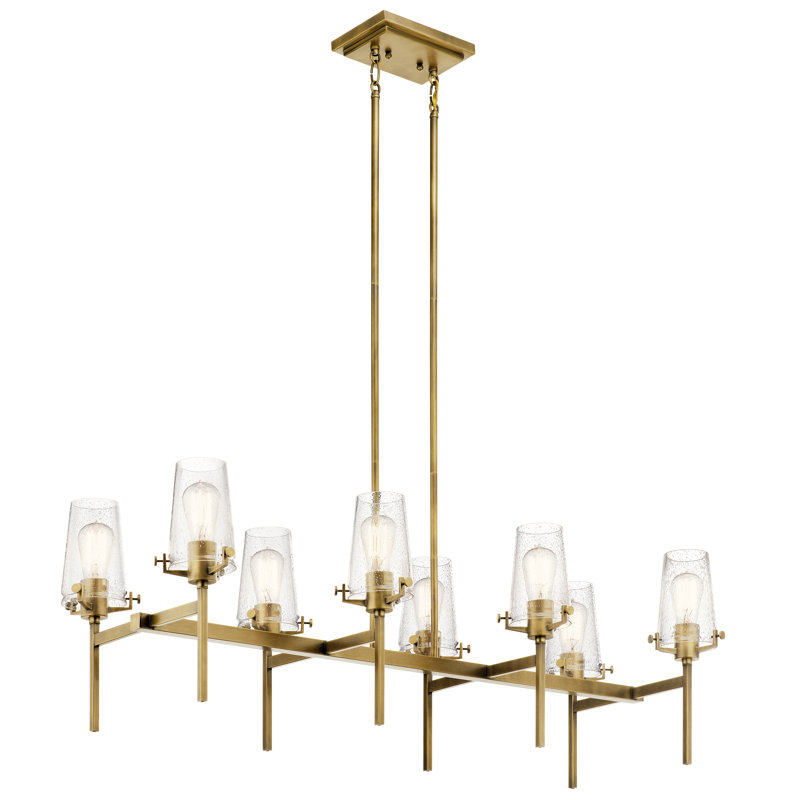 Tompkins 8 - Light Kitchen Island Pendant, Natural Brass