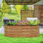 Lit de jardin surélevé, boîte à fleurs galvanisée 5 pi x 3 pi x 1 pi, brun-575339344-545730044