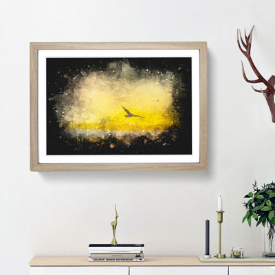 Seagull Flying Over The Beach - Picture Frame Graphic Art