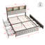 Modern Velvet Upholstered Storage Bed with Drawers, LED Headboard, USB Charging Port & Open Shelf Headboard-951861241