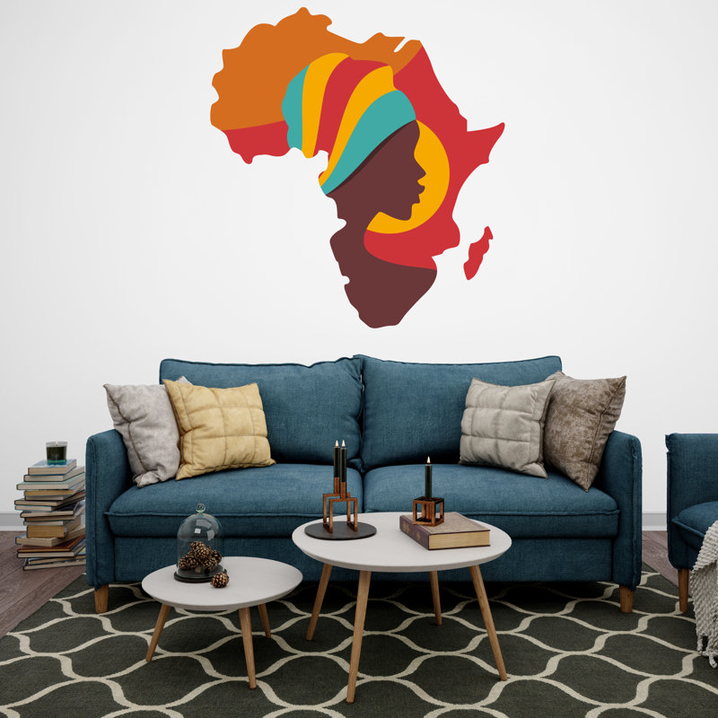 Autocollants muraux noirs Afro Queen Afro, H 35 po x l 12 po
