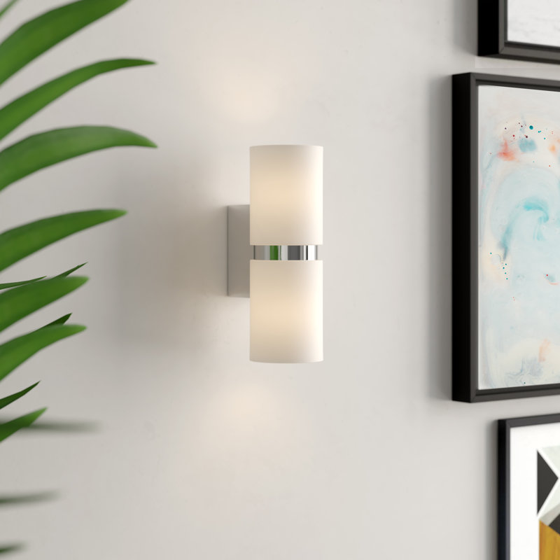Haleigh Steel Wallchiere, Chrome Shade/White Frame