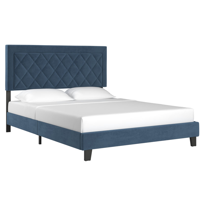 Aguadilla Upholstered Platform Bed, Queen, Blue
