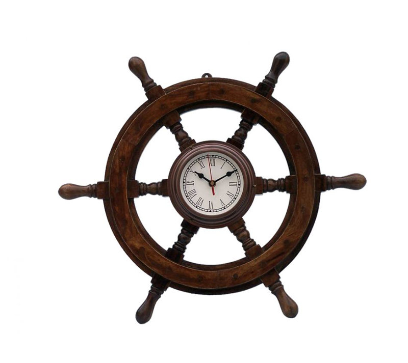 Eberton Wood Wall Clock, Antique Copper