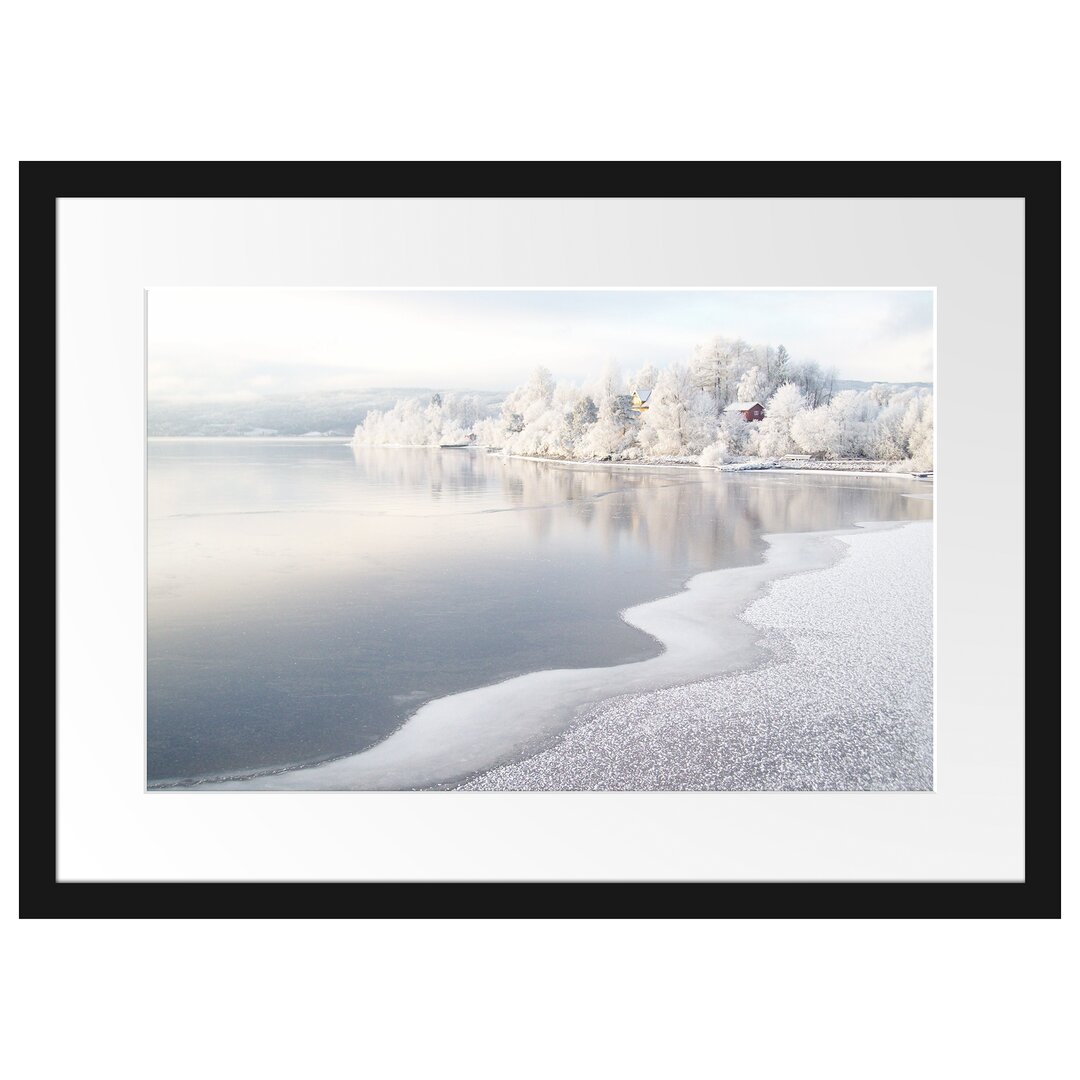 Gerahmtes Poster Atemberaubende Winterlandschaft