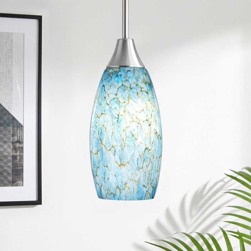 Anamta 1 - Light Single Teardrop Pendant, Turquoise Marble