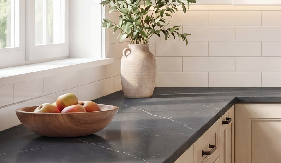 grey kitchen countertop