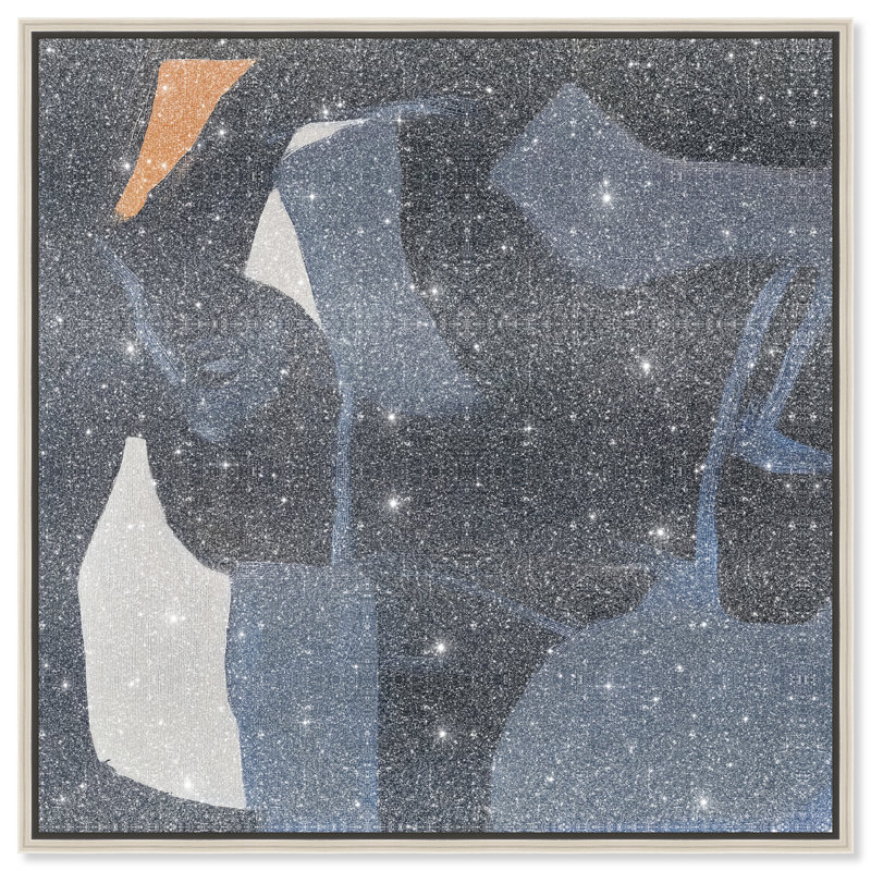 Obscured Voices II Canvas Abstract Print by Oliver Gal, Black Frame, 12 x 12, 17"H x 17"W, Silver Frame