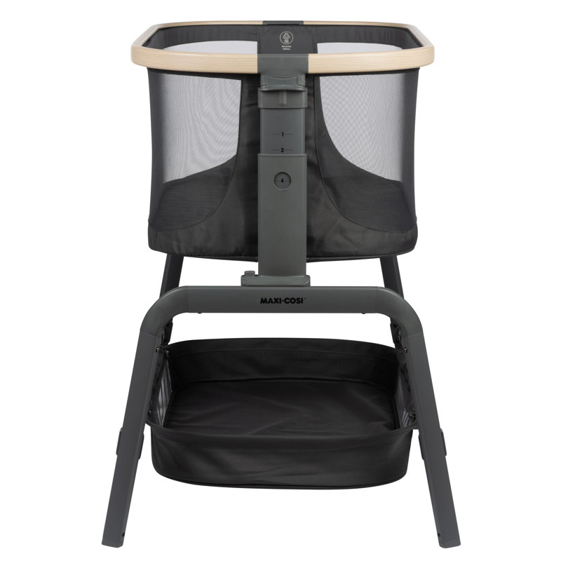 Iora Bedside Crib with Mattress, Light Gray