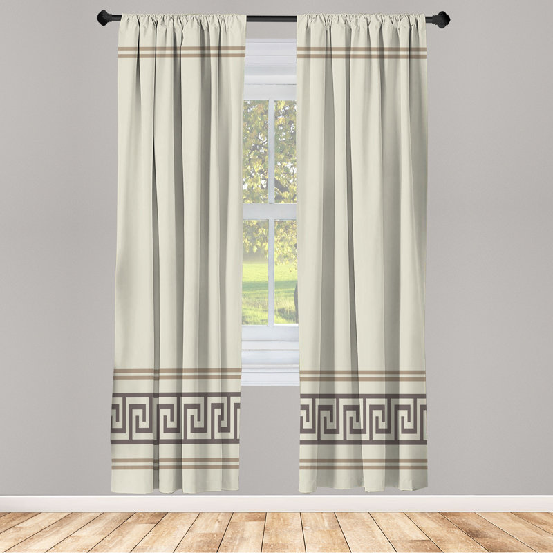Semi Sheer Curtain Pair, Gray Umber/Taupe, 28" W x 84" L