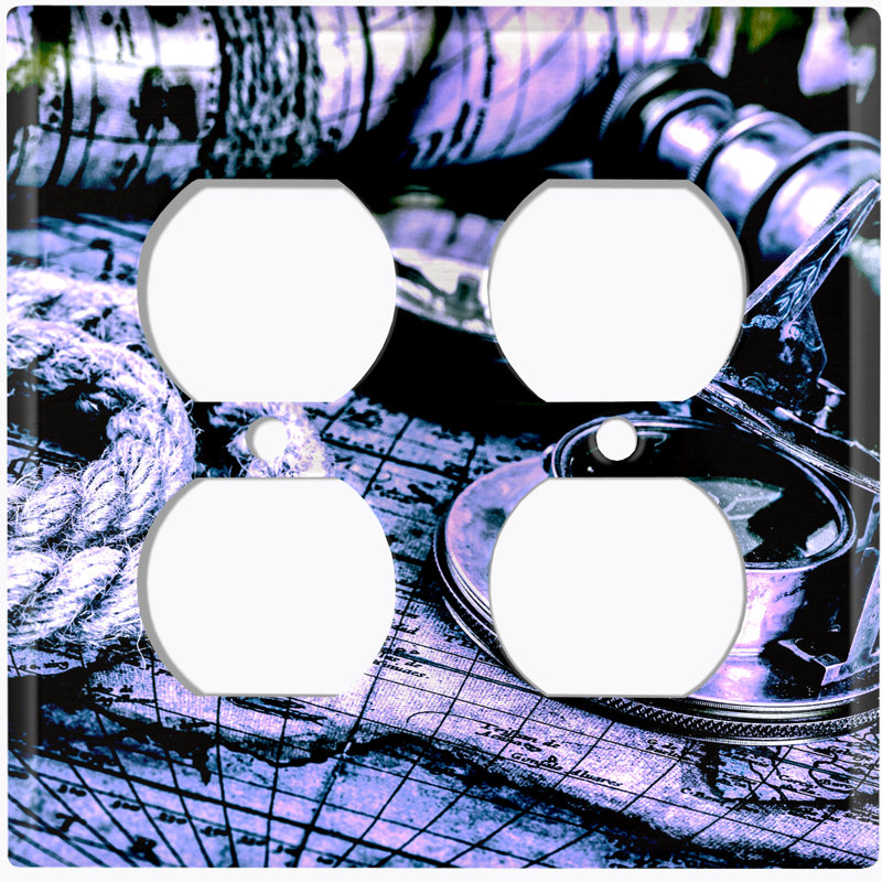 Patterned 2 - Gang Toggle Light Switch Standard Wall Plate