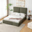 Lit tapissier - Grand lit - Tissu de performance naturel avec polyester recyclé-1559281526