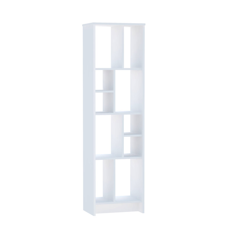175.26cm H x 50.8cm W Geometric Bookcase, White