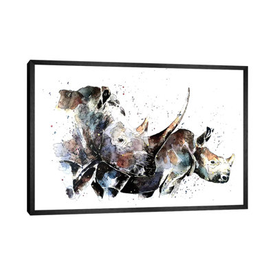 Double Trouble Rhinos - Painting on Canvas
