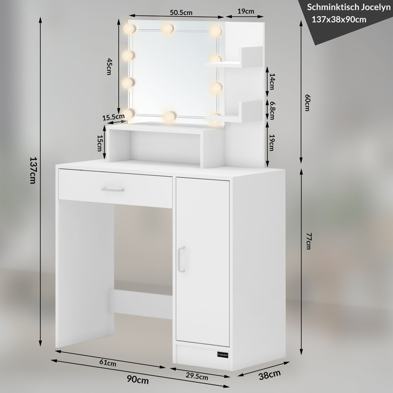 Nalia Dressing Table with Mirror