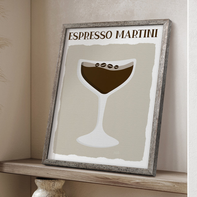 Espresso Martini Framed Print - Solid Wood, 15" H x 12" W
