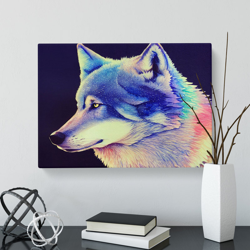 Wolf Watercolour Vol.2 - Wrapped Canvas, 35cm H x 50cm W x 3cm D