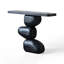 Console Mid-Century moderne en bois massif noir-300757356-300757363
