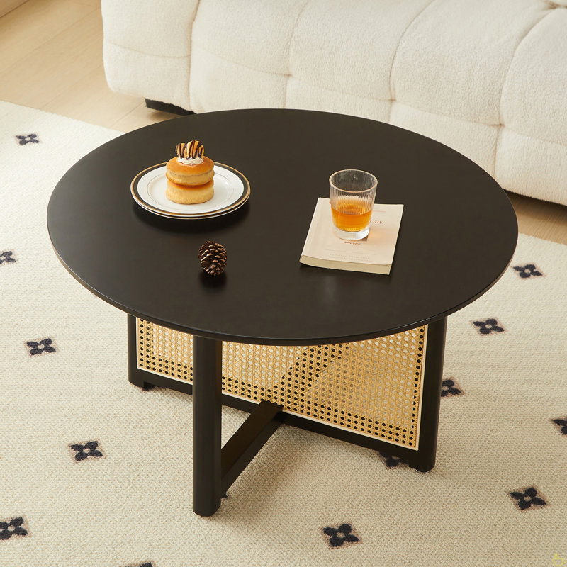 Table basse Amon, table basse, table de salon, 16.54" H x 33.46" L x 33.46" W, Noir