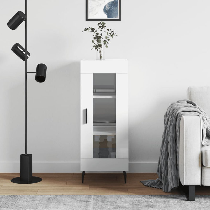 Marayla 1 - Door Rectangle Accent Cabinet, High Gloss White
