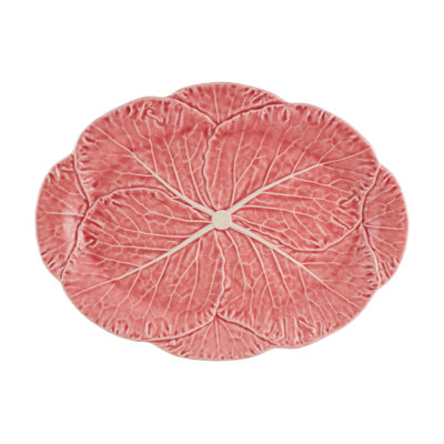 Grand plateau ovale rose chou 17 po