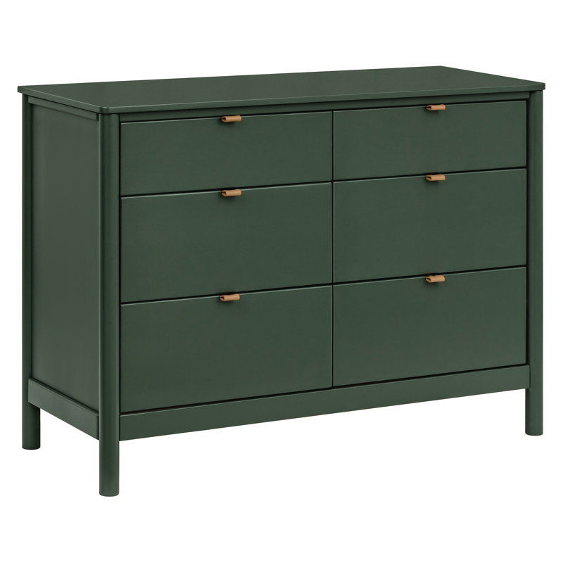 Bondi 6 Drawer Double Dresser, Green