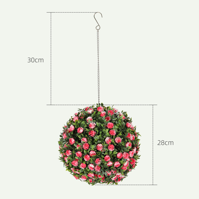 Anslem 28cm Faux Rose Plant in Freestanding, Pink