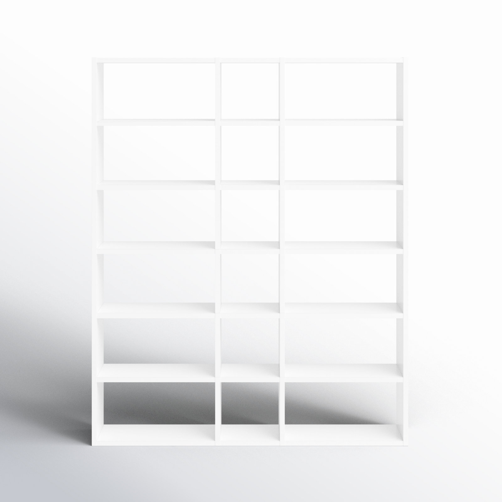 Araeya Wide Geometric Bookcase, Pure White