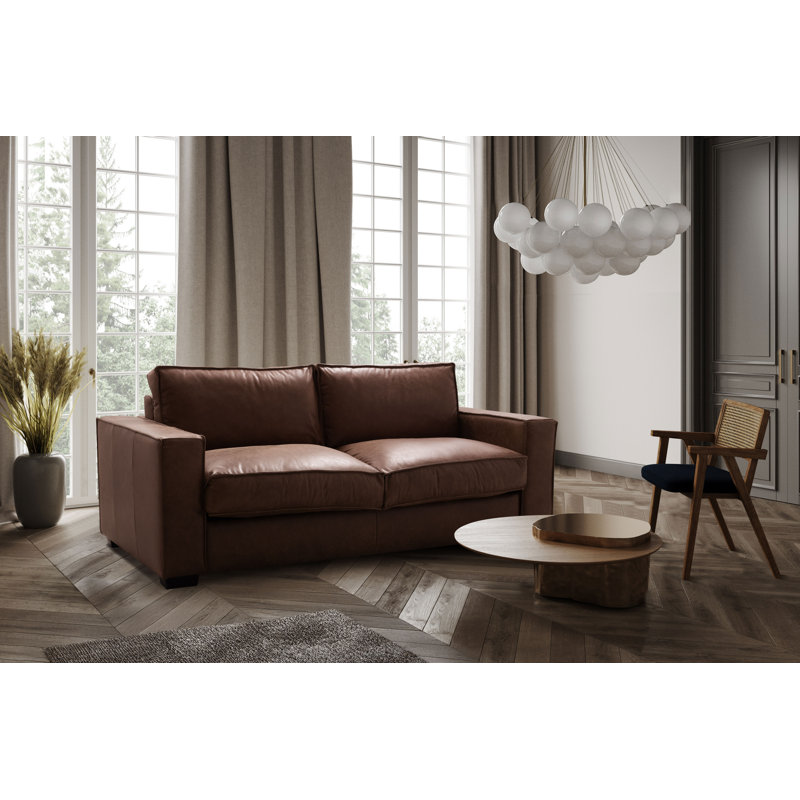 Ripleigh Reclining Sofa, Ripleigh Dark Cognac Genuine Leather
