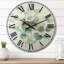 Eucalyptus feuilles I - Horloge murale traditionnelle, horloge murale en métal vert-1906518029