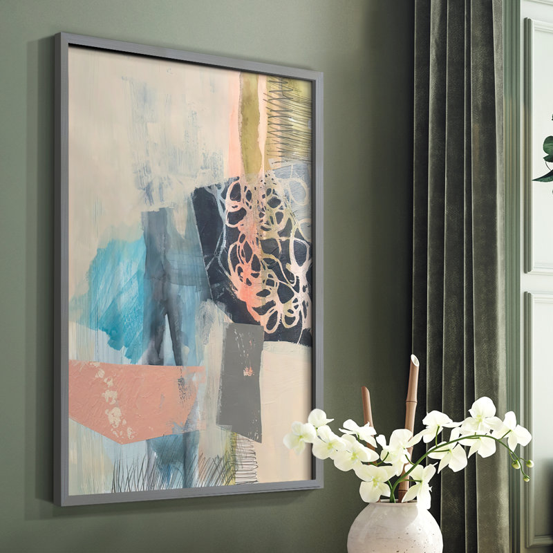 Reductive I Framed Print - Solid Wood, 10" H x 8" W, Gray
