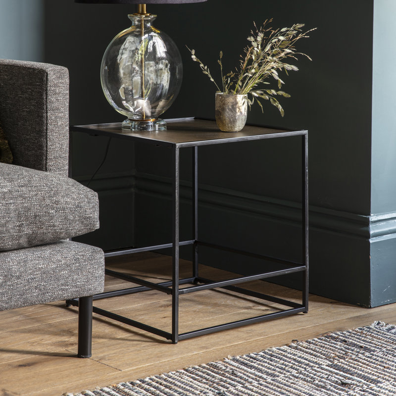Sabrina Glass Top Frame End Table