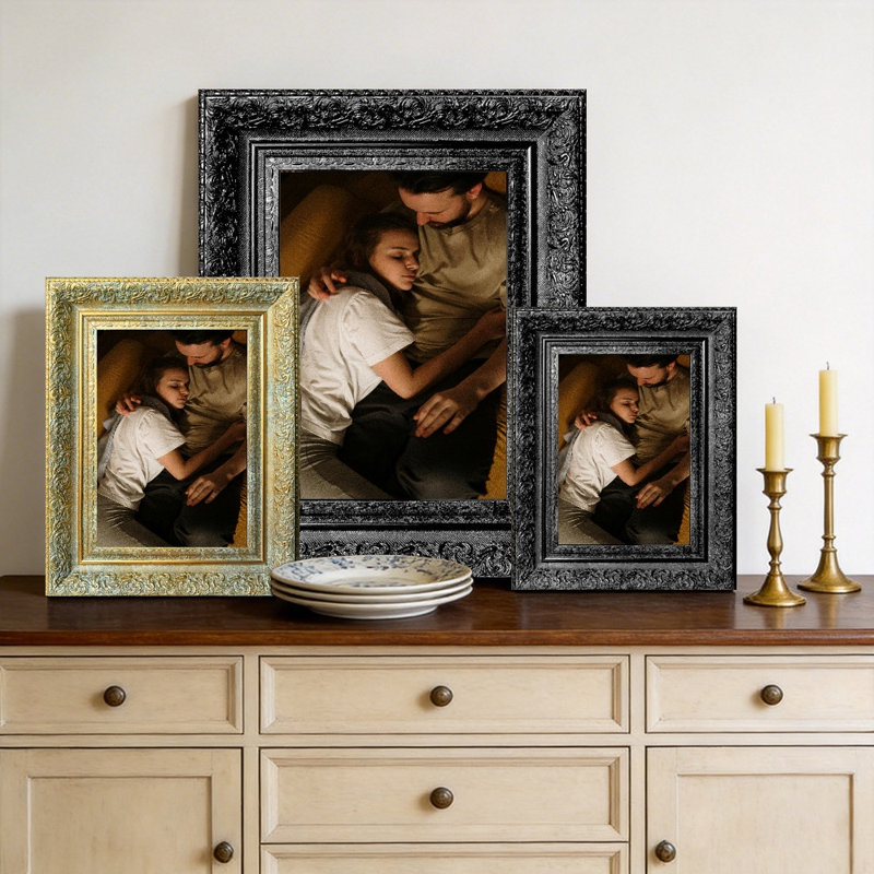 Cadre photo noir classique 1 pièce 5 "x 7" avec finition maison