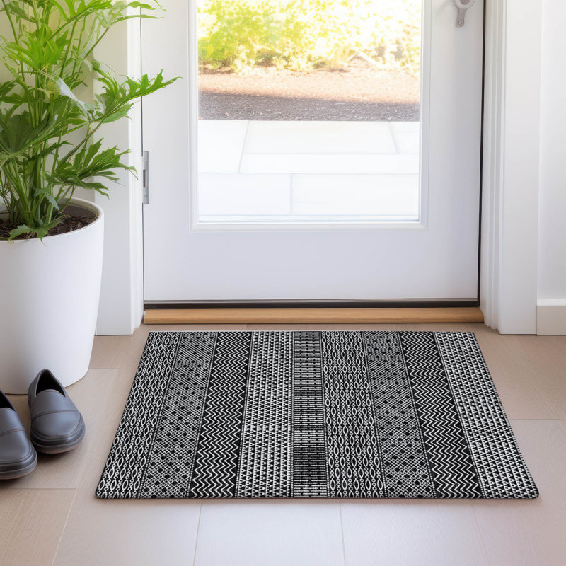 Tisdell Area Rug with Non-Slip Backing, Rectangle 1'8" x 2'6"