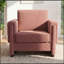 Fauteuil d'appoint rembourré avec accoudoirs en bois et coussin épais-130605535