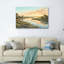 Ensemble de 1 tableau sur toile représentant une rivière au coucher du soleil-129064057-129064059