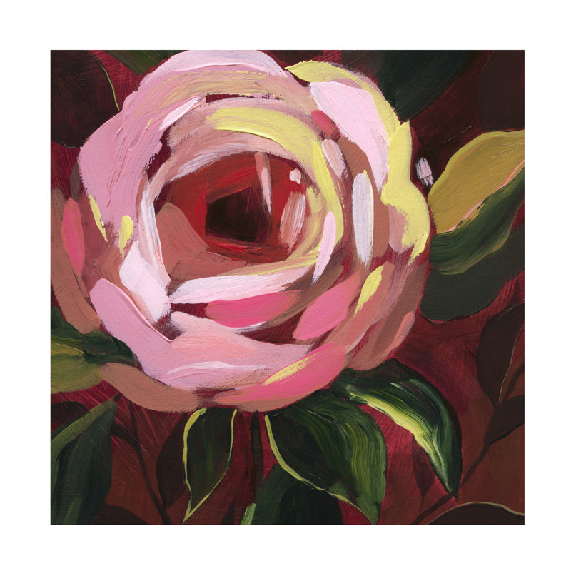 «Brushy Rose I» sur, H 35 po x l 35 po