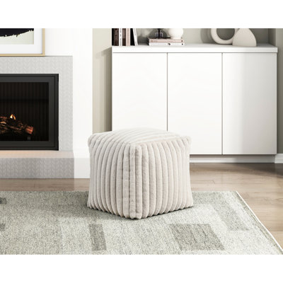 Pouf carré en velours côtelé, repose-pieds antidérapant moderne, capacité de poids de 300 lb, pouf en velours côtelé 16 po x 16 po x 16 po, repose-pieds, 16 po x 16 po x H 16 po