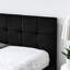 Lit double rembourré en velours avec revêtement relaxant idéal pour la chambre à coucher et le salon recouvert de noir