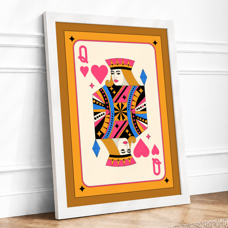 Queen of Hearts Modern - Framed Print, A3 - 42.0 x 29.7 cm, White