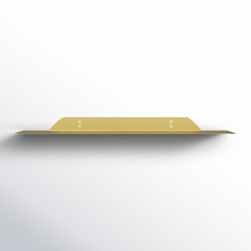 Maja Metal Floating Shelf, 1.75" H x 24" W x 6" D, Gold